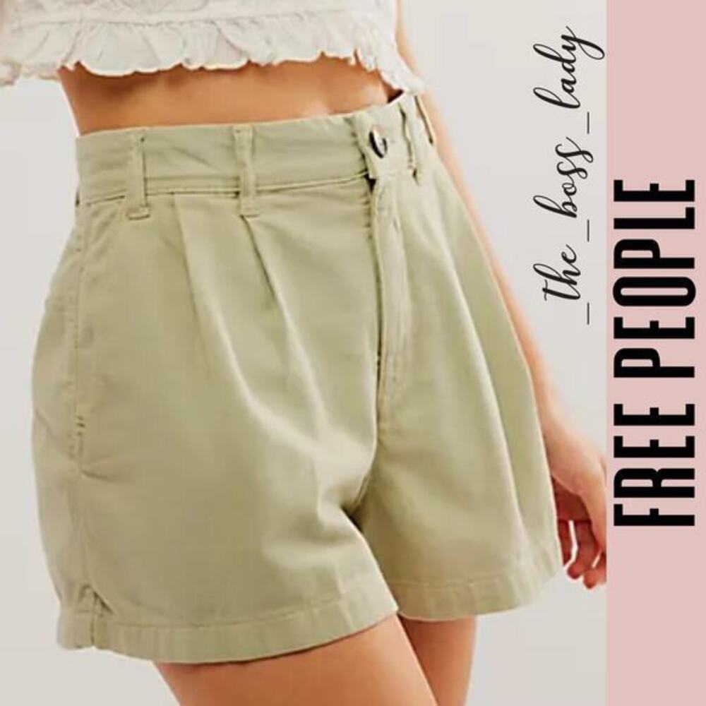 Free People shorts pleated chino shorts cotton 2